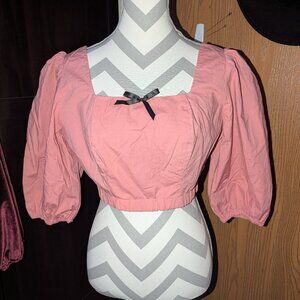 Vixen Micheline Pitt Cropped Dusty Pink Top